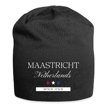 Maastricht Niederlande Souvenir – Reise minimalist - Jersey-Beanie - Schwarz - Vorne