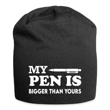 My Pen is bigger than yours T-Shirt Sprüche Erotik - Jersey-Beanie - Schwarz - Vorne