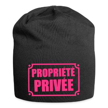 pancarte propriete privee - Bonnet en jersey - noir - Devant
