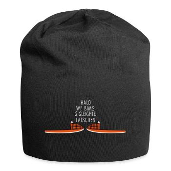 Zwei Latschen - Jersey-Beanie - Schwarz - Vorne