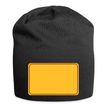 Ortsschild leer - Jersey-Beanie - Schwarz - Vorne