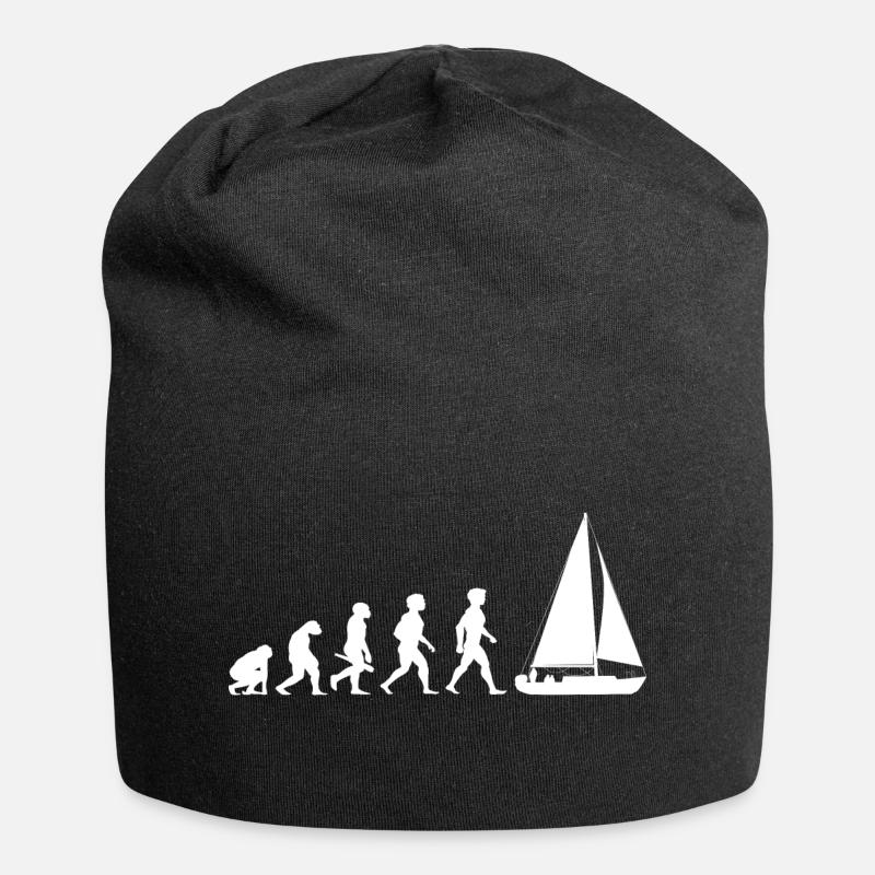 Evolution Segeln Segelboot Segelschiff - Jersey-Beanie - Schwarz