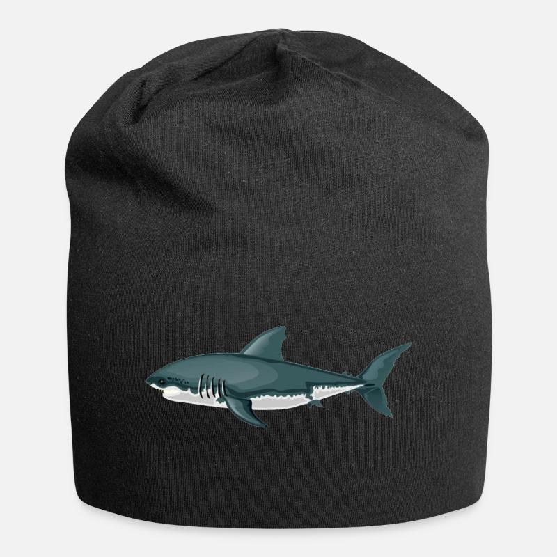 Haifisch - Jersey-Beanie - Schwarz