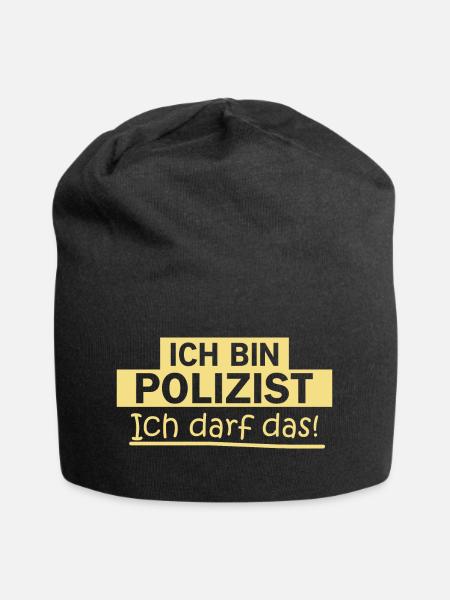 Polizei Geschenkidee Bulle lustig Spruch Polizei - Jersey-Beanie - Schwarz