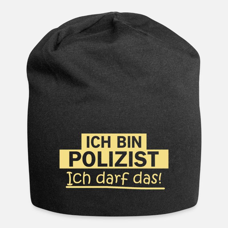 Polizei Geschenkidee Bulle lustig Spruch Polizei - Jersey-Beanie - Schwarz