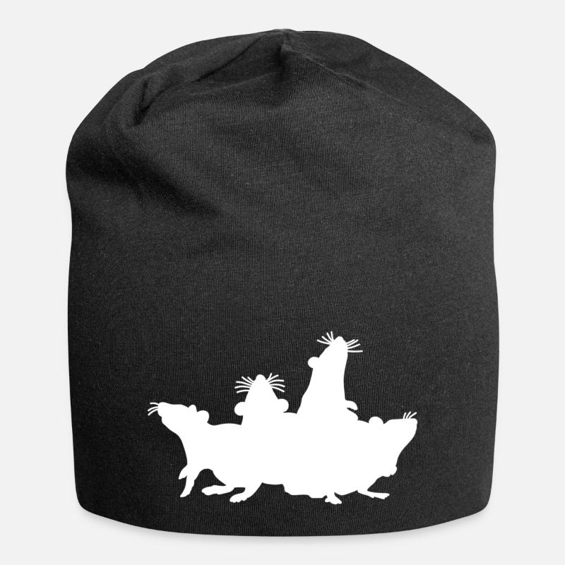 Ratpack Ratten Motiv - Jersey-Beanie - Schwarz