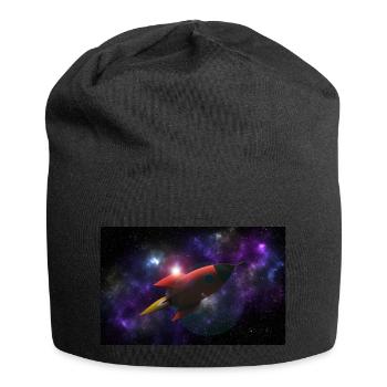 Rockey im Weltraum - Jersey-Beanie - Schwarz - Vorne