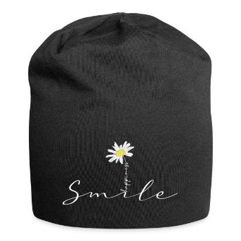 Smile sourire fleur Marguerite happiness - Bonnet en jersey - noir - Devant