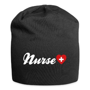 Nurse Krankenschwester Schönes Design - Jersey-Beanie - Schwarz - Vorne