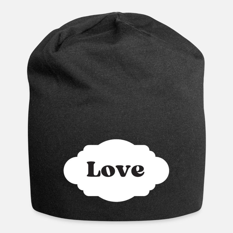 Liebe - Jersey-Beanie - Schwarz