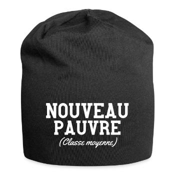 nouveau pauvre, pauvreté, artisan - Bonnet en jersey - noir - Devant