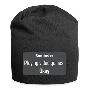 Videospiele spielen - Jersey-Beanie - Schwarz - Vorne