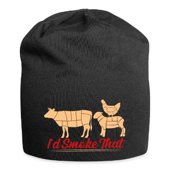 I'd Smoke That Smoker BBQ Grilling - Jersey-Beanie - Schwarz - Vorne