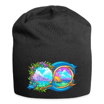 Unterwegs auf dem Ozean - Jersey-Beanie - Schwarz - Vorne