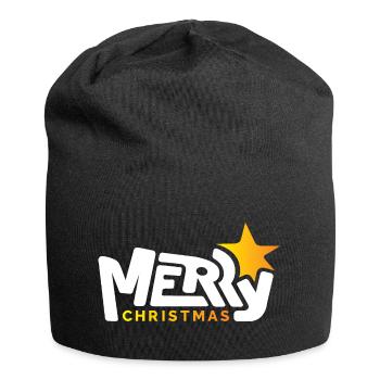 merry christmas font font graffiti star xmas - Jersey Beanie - black - Front