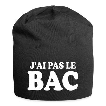 j'ai pas le bac - Bonnet en jersey - noir - Devant