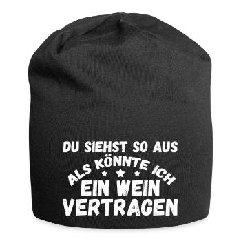 Ich Mit Dir Du Mit Mir Wir Mit Wein - Jersey-Beanie - Schwarz - Vorne