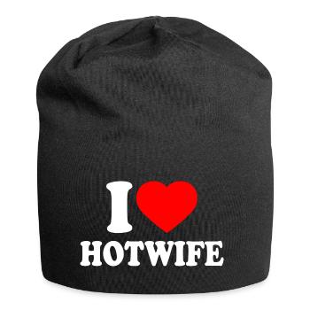 I love hotwife - Bonnet en jersey - noir - Devant