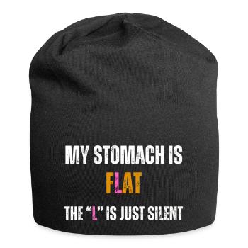 flat Stomach - flacher Bauch dick Bierbauch - Jersey-Beanie - Schwarz - Vorne
