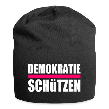 Demokratie schützen - Jersey-Beanie - Schwarz - Vorne