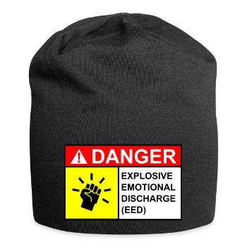 Woman Danger Sign - Jersey Beanie - black - Front