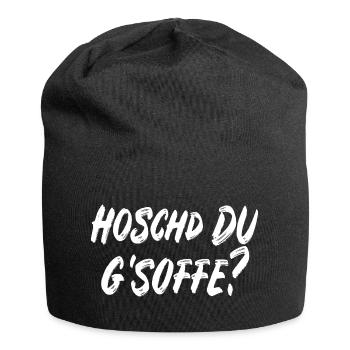 Hoschd du g'soffe? - Jersey-Beanie - Schwarz - Vorne