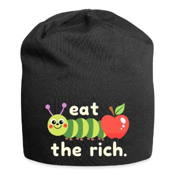 Ver affamé - Chenille Kawaii - Bonnet en jersey - noir - Devant