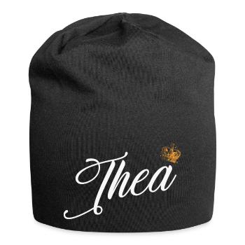Thea Name für Frauen Kinder Kleinkinder - Thea Custom - Jersey-Beanie - Schwarz - Vorne