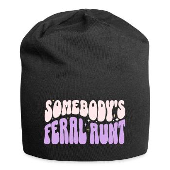 Somebody's Feral Aunt - Jersey Beanie - black - Front
