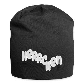 Herrchen Schriftzug 3D - Jersey-Beanie - Schwarz - Vorne