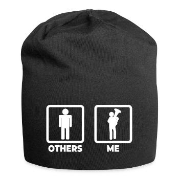 Tuba player stick figure - Jersey Beanie - black - Front