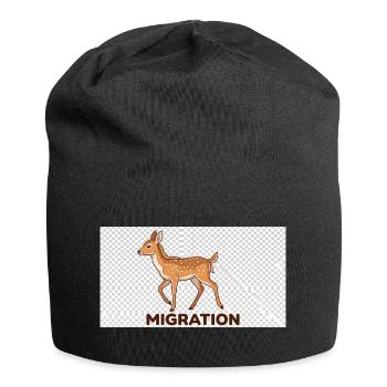 Migration deer illustration - Jersey Beanie - black - Front