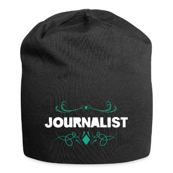 Motif d’ornement journaliste - Bonnet en jersey - noir - Devant