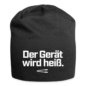 Der Gerät wird heiß BBQ Grillzange Grillmeister - Jersey-Beanie - Schwarz - Vorne