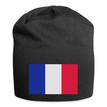 Drapeau Francais - Bonnet en jersey - noir - Devant