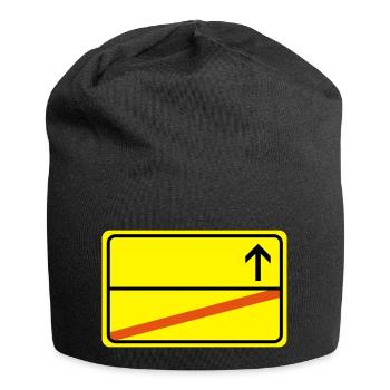 Ortsausgangsschild Leer - Jersey-Beanie - Schwarz - Vorne