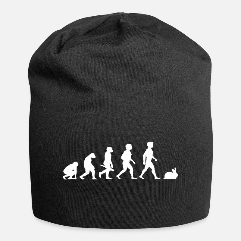 Evolution Kaninchen Karnickel Hase Häschen Nager - Jersey-Beanie - Schwarz