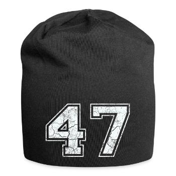 47 in white in the used look - Jersey Beanie - black - Front