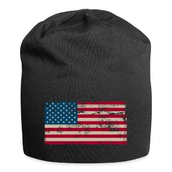 Distressed American Flag Vintage - Jersey Beanie - black - Front