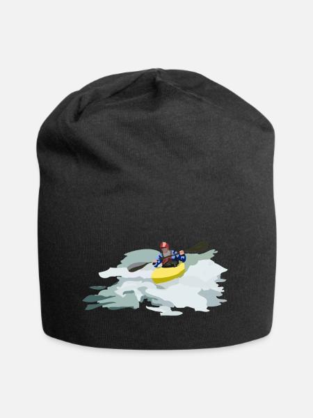 Kajakfahrer im Wildwasserwirbel - Jersey-Beanie - Schwarz