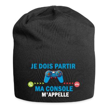 ma console m'appelle - Bonnet en jersey - noir - Devant