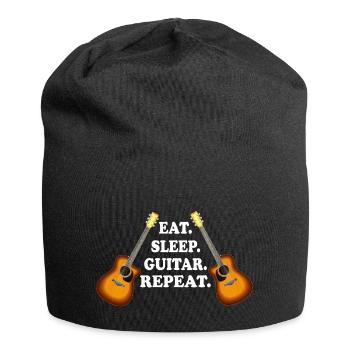 Rock Music Rock and Roll Guitar - Jersey-Beanie - Schwarz - Vorne