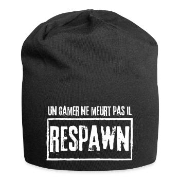 un gamer ne meurt pas il respawn - Bonnet en jersey - noir - Devant