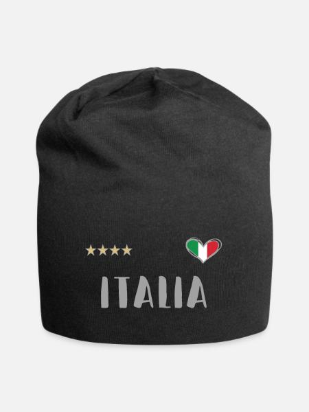 Italien Fußball Fan Trikot Flagge mit Herz - Jersey-Beanie - Schwarz