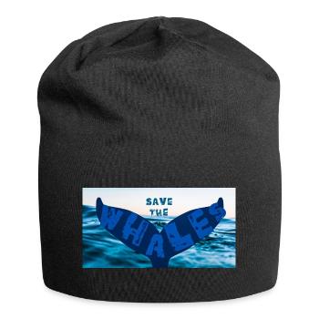 Save the whales - Jersey-Beanie - Schwarz - Vorne