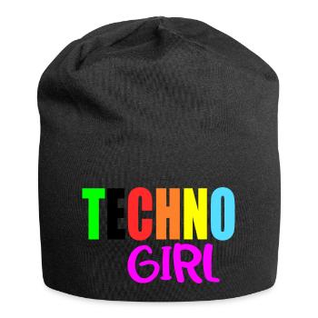 techno girl - Jersey Beanie - black - Front