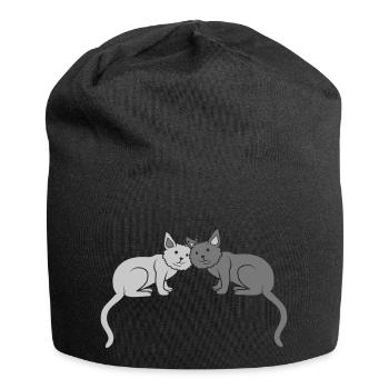 Couple Cats Team Friends - Jersey Beanie - black - Front