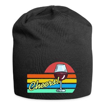CHEERS! Retro Vintage Wine Lover Design T-Shirt - Jersey Beanie - black - Front