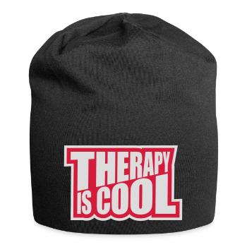 therapy is cool Quote - Jersey Beanie - black - Front