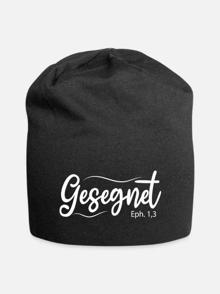 Gesegnet, Bibelvers - Jersey-Beanie - Schwarz
